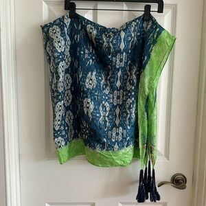 Johnny Was 100% silk Boho scarve one size 44” X 44”